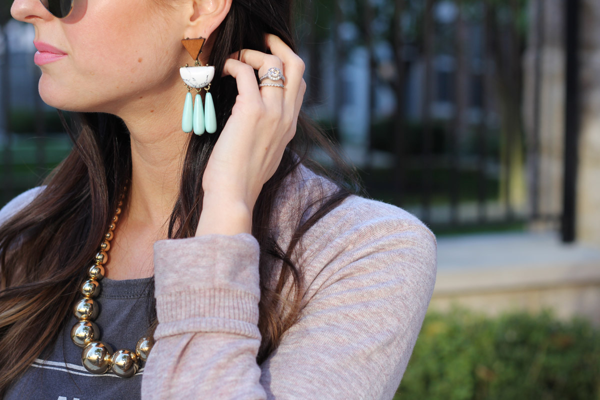 Turquoise drop statement earrings