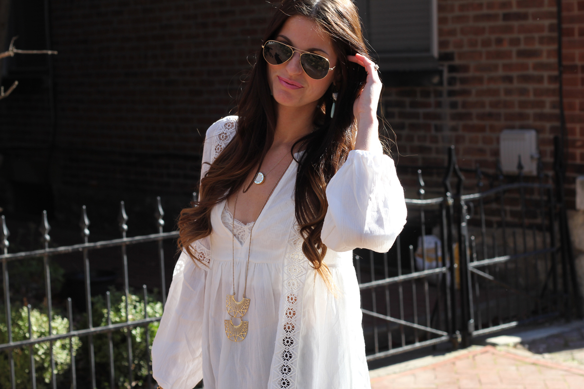White Boho Top