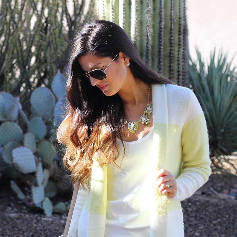 Long Cardigan and Statement Necklace