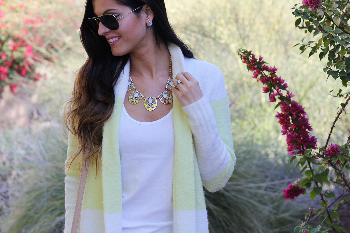 Long Cardigan and Statement Necklace