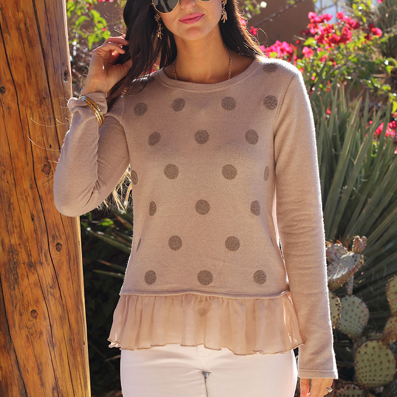 Ruffle Polka Dot Sweater