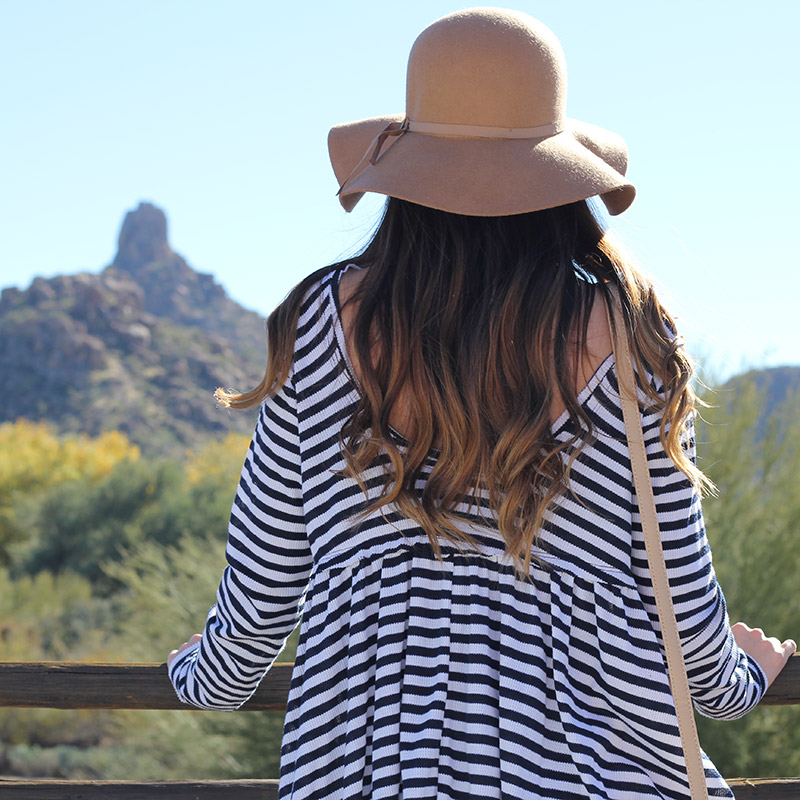 Striped Top and Floppy Hat