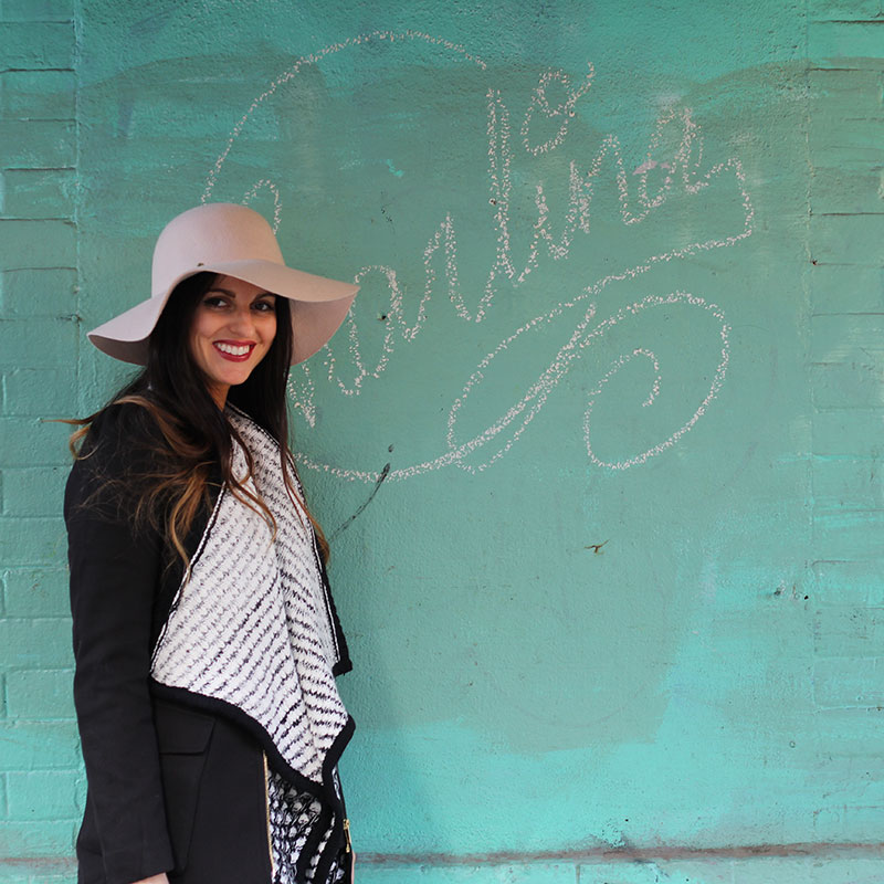 Floppy hat and Black Cardigan