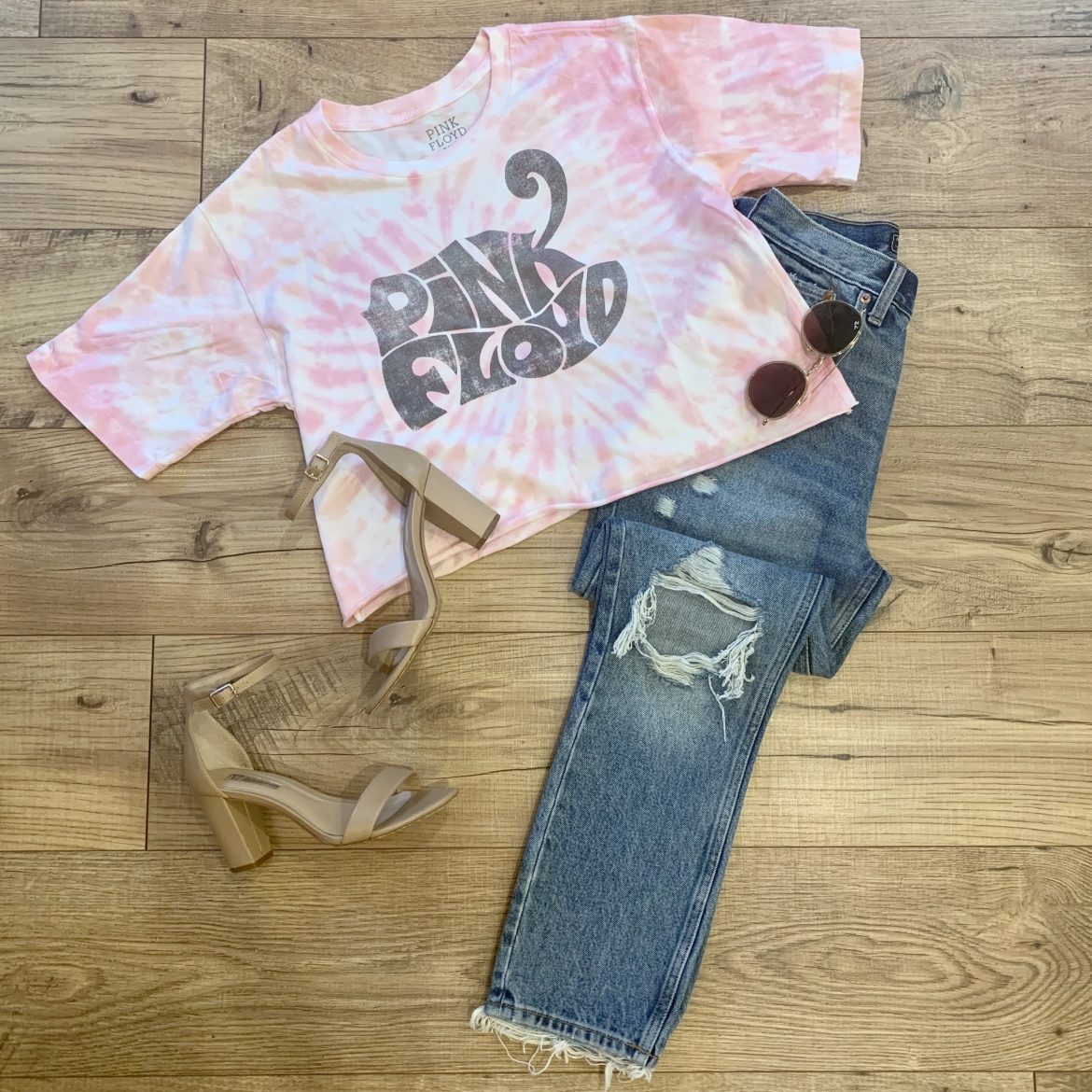 Pink Floyd Tie Dye Tee + Mom Jeans