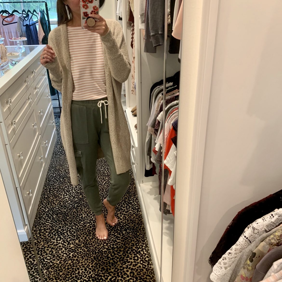 Utility Joggers + Long Open-Front Sweater