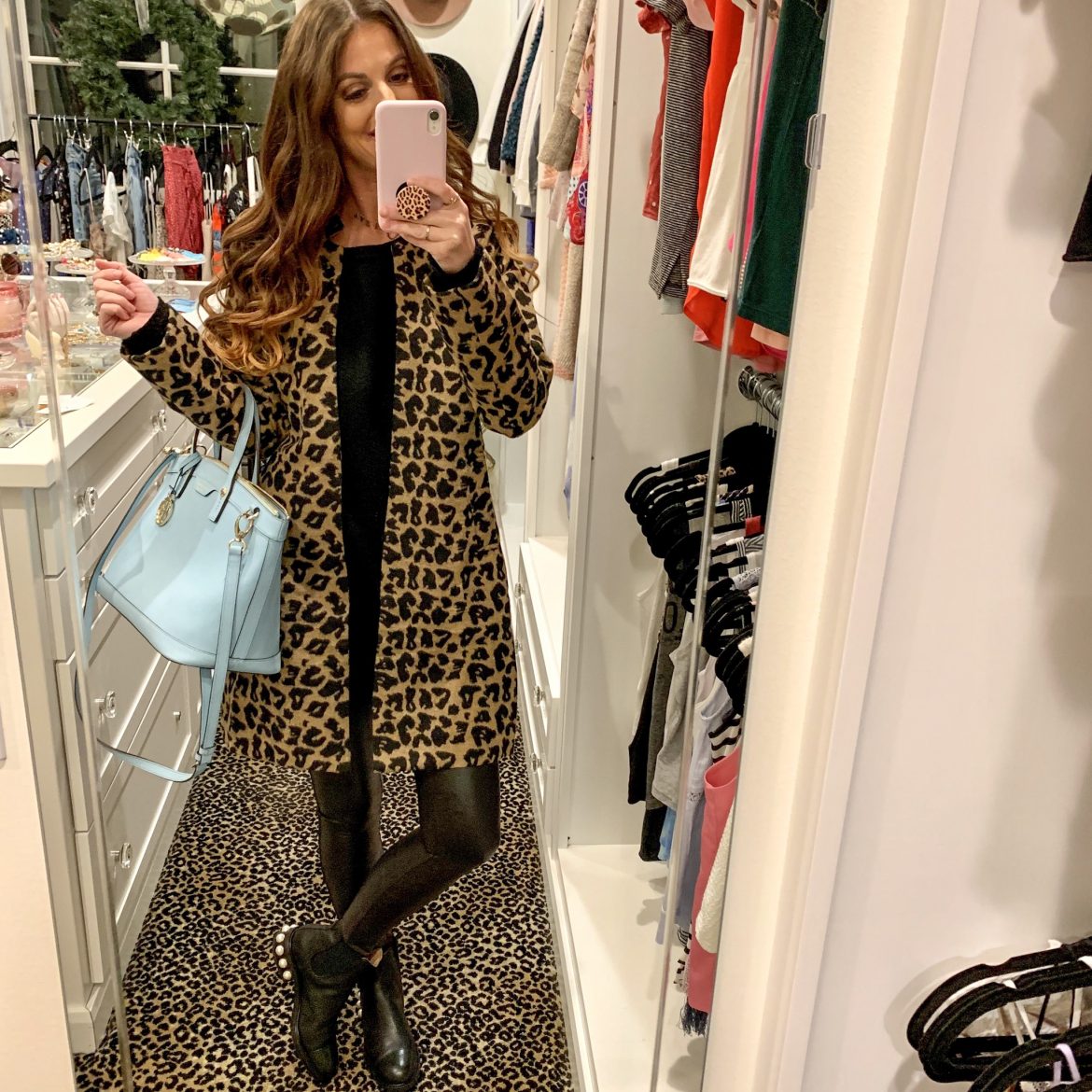 Leopard Coat + Spanx Leggings